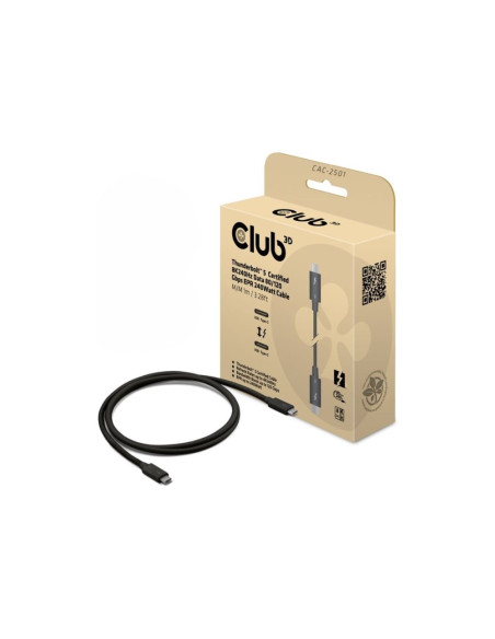 Club3D Cac-2501 Kabel Thunderbolt 1 M 120 Gbit/S Czarny