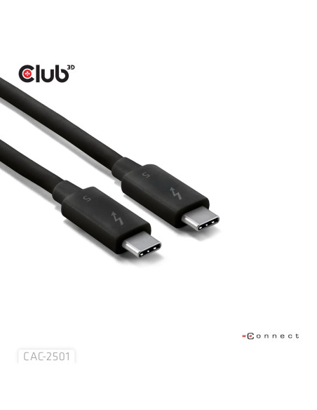 Club3D Cac-2501 Kabel Thunderbolt 1 M 120 Gbit/S Czarny
