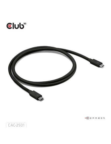 Club3D Cac-2501 Kabel Thunderbolt 1 M 120 Gbit/S Czarny