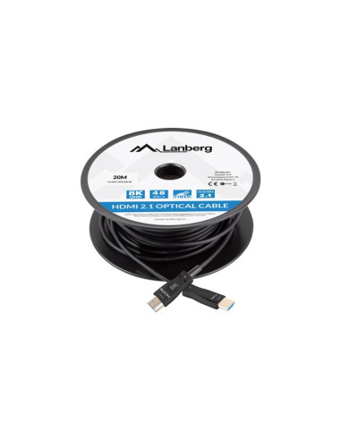 Lanberg Kabel Hdmi M/M V2.1 20M 8K Optyczny Aoc Ca-Hdmi-30Fb-0200-Bk
