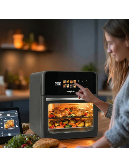 Greenblue Frytkownica Beztłuszczowa Air Fryer, Mocna 1800W, Pojemność 10L, 8 Programów, Akcesoria, Timer Gb950