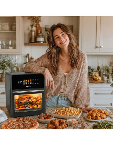 Greenblue Frytkownica Beztłuszczowa Air Fryer, Mocna 1800W, Pojemność 10L, 8 Programów, Akcesoria, Timer Gb950