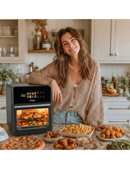 Greenblue Frytkownica Beztłuszczowa Air Fryer, Mocna 1800W, Pojemność 10L, 8 Programów, Akcesoria, Timer Gb950