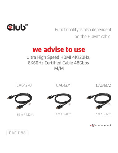 Club3D Cac-1188 Adapter Kablowy 0,09 M Mini Displayport Hdmi Czarny