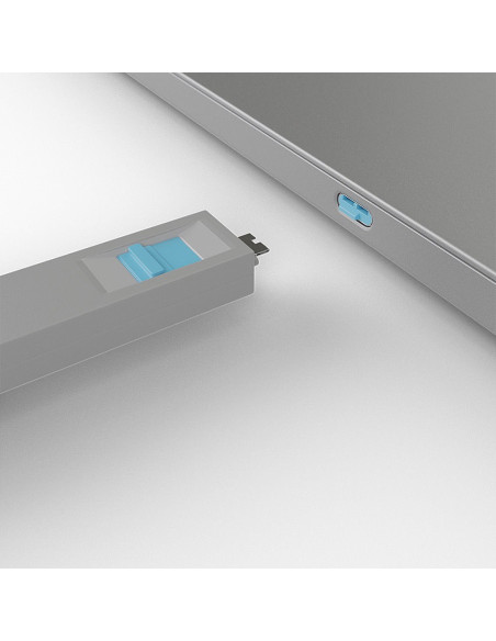 Lindy 40465 Bloker Portów Blokada Portu + Klucz Usb Type-C Niebieski Kopolimer Akrylonitrylo-Butadieno-Styrenowy (Abs) 1 Szt.
