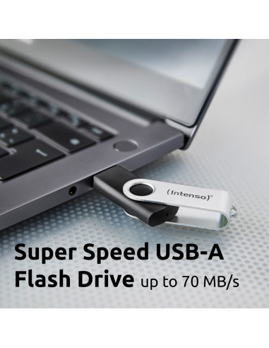 Intenso Usb 256Gb Office Line 3.2 Gen1 Silver-Black Pamięć Usb Usb Typu-A 3.2 Gen 1 (3.1 Gen 1) Czarny, Srebrny