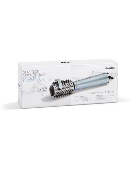 Babyliss Hydro-Fusion Hydro Fusion Air Styler Szczotka Z Gorącym Powietrzem Ciepły Kolor Aqua, Czarny, Metaliczny 700 W 2,5 M