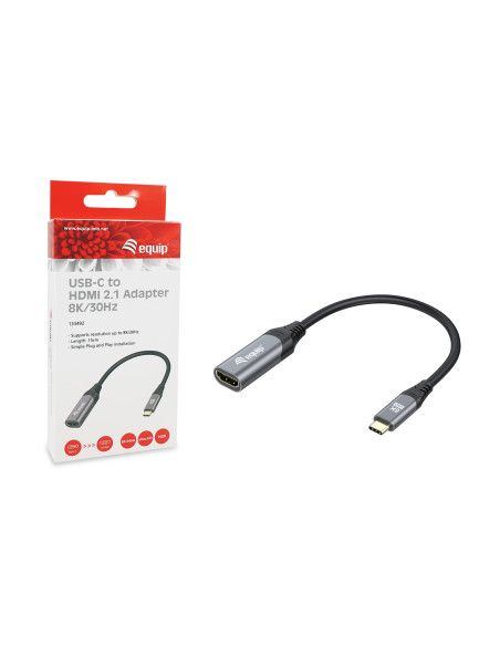 Equip 133492 Adapter Kablowy 0,15 M Usb Type-C Hdmi Czarny, Szary