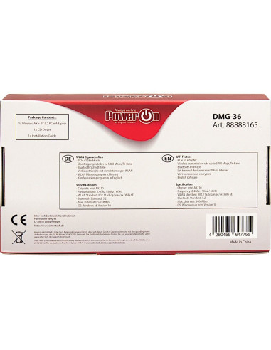 Inter-Tech Dmg-36 Wewnętrzny Wlan / Bluetooth 5400 Mbit/S