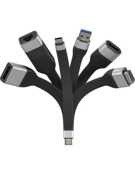 Techly Icoc Usbc-Rj45 Kabel Sieciowy Czarny 0,144 M