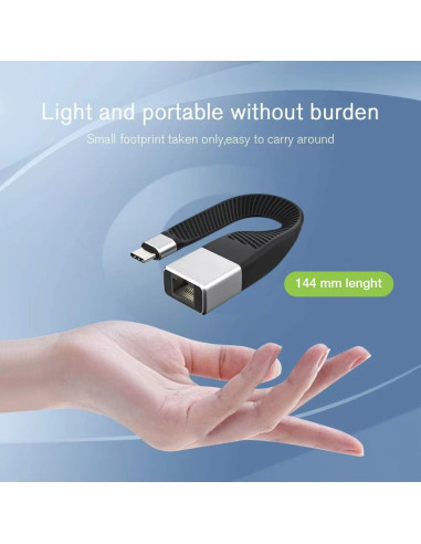 Techly Icoc Usbc-Rj45 Kabel Sieciowy Czarny 0,144 M