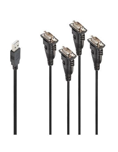 Lindy 42675 Kabel Równoległy Czarny 0,94 M Usb Typu-A Db-9