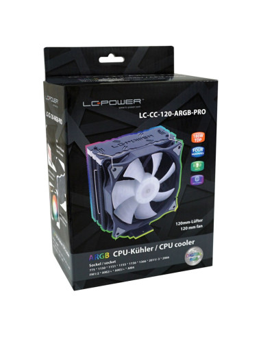 Lc-Power Lc-Cc-120-Argb-Pro System Chłodzenia Komputerów Procesor Chlodnica/Wentylator 12 Cm Czarny