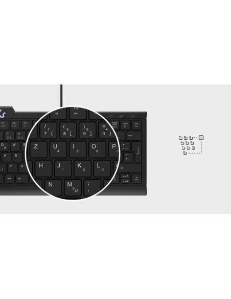 Keysonic Ksk-5010Elc (De) Klawiatura Dom Usb Qwertz Niemiecki Czarny