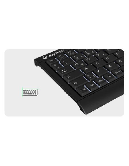 Keysonic Ksk-3011Elc (De) Klawiatura Dom Usb Qwertz Niemiecki Czarny