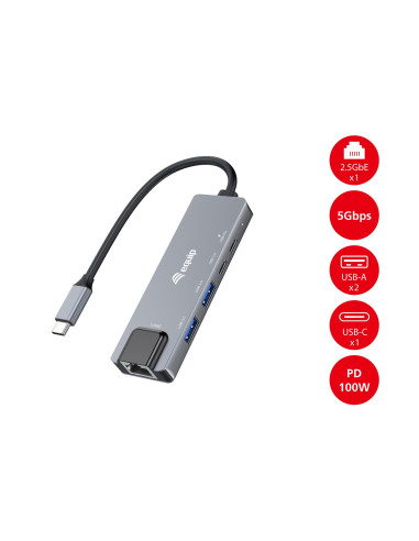 Equip 133496 Stacja Dokująca Przewodowa Usb 3.2 Gen 1 (3.1 Gen 1) Type-C Szary