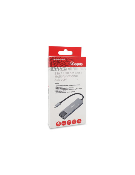 Equip 133496 Stacja Dokująca Przewodowa Usb 3.2 Gen 1 (3.1 Gen 1) Type-C Szary