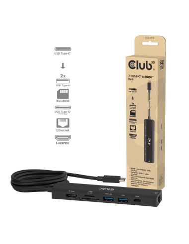 Club3D Csv-2555 Stacja Dokująca Przewodowa Czarny