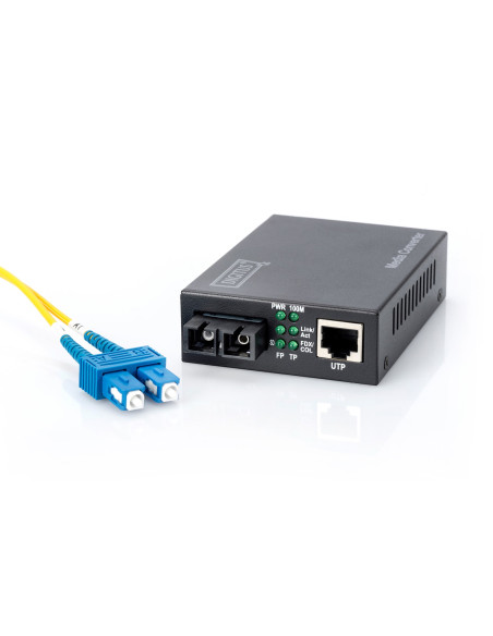 Digitus Media Konwerter Rj45 10/100Base-Tx Na Sc Duplex 100Base-Fx, Tx/Rx 1310Nm, 20 Km