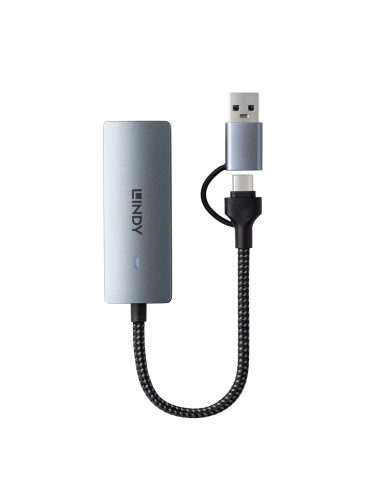Lindy 43415 Huby I Koncentratory Usb 3.2 Gen 2 (3.1 Gen 2) Type-C 5000 Mbit/S Szary