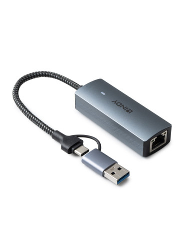 Lindy 43415 Huby I Koncentratory Usb 3.2 Gen 2 (3.1 Gen 2) Type-C 5000 Mbit/S Szary