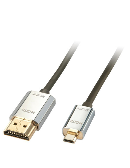 Lindy 41678 Kabel Hdmi 3 M Hdmi Typu A (Standard) Hdmi Typu D (Micro) Czarny, Chrom, Złoto
