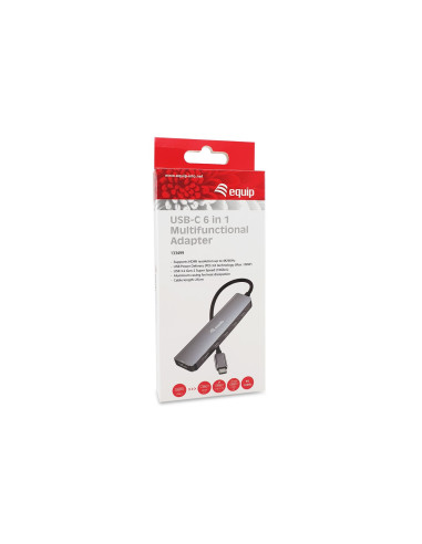 Equip 133499 Stacja Dokująca Przewodowa Usb 3.2 Gen 2 (3.1 Gen 2) Type-C Szary