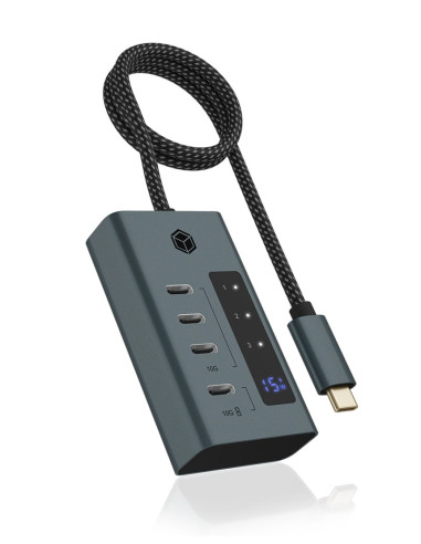 Icy Box Ib-Hub1454-C31 Usb 3.2 Gen 1 (3.1 Gen 1) Type-C 10000 Mbit/S Niebieski, Szary