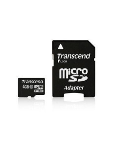 Sd Microsd Card   4Gb Transcend Sdhc Class10 W/Adapter 2