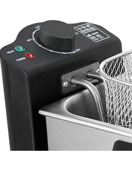Emerio Df-120482 Frytkownica Podwójny 3 L Autonomiczny 2000 W Czarny, Stal Nierdzewna
