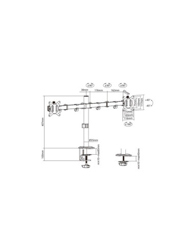 Equip 650157 Uchwyt / Stojak Do Monitorów 81,3 Cm (32") Biurko Czarny