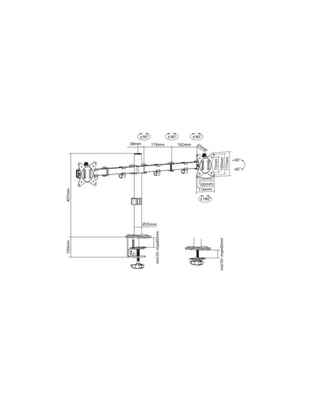 Equip 650157 Uchwyt / Stojak Do Monitorów 81,3 Cm (32") Biurko Czarny