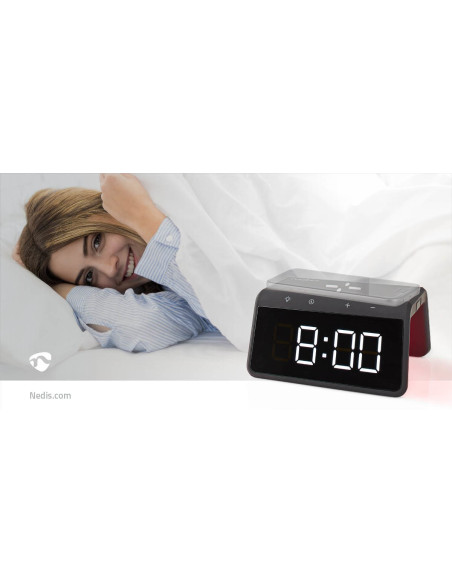 Nedis Wcacq30Bk Budzik Cyfrowy Budzik Czarny