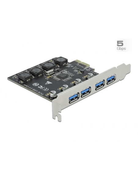 Delock Karta Pci Express X1 Do 4 X Zewnętrzne Usb Typ-A Żeński Superspeed Usb (Usb 3.2 Gen 1)