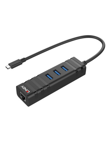 Lindy 43249 Huby I Koncentratory Usb 3.2 Gen 1 (3.1 Gen 1) Type-C 5000 Mbit/S Czarny