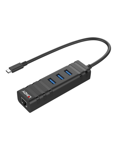 Lindy 43249 Huby I Koncentratory Usb 3.2 Gen 1 (3.1 Gen 1) Type-C 5000 Mbit/S Czarny