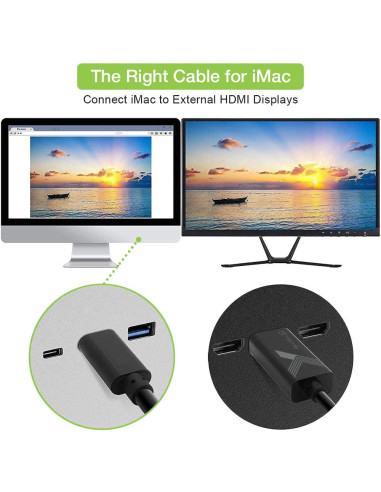 Techly Iadap Usbc-Hdmi2Ty Zewnętrzna Karta Graficzna Usb 3840 X 2160 Px Czarny