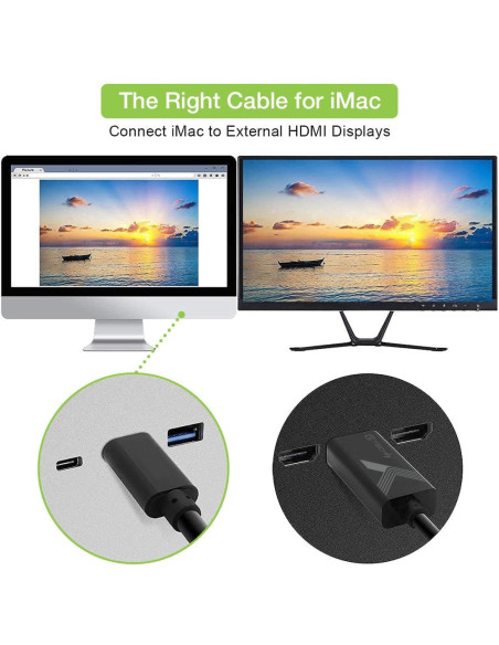Techly Iadap Usbc-Hdmi2Ty Zewnętrzna Karta Graficzna Usb 3840 X 2160 Px Czarny