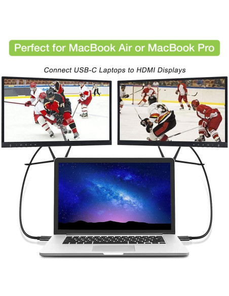 Techly Iadap Usbc-Hdmi2Ty Zewnętrzna Karta Graficzna Usb 3840 X 2160 Px Czarny
