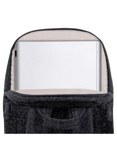 Plecak Na Laptop 15,6", Rivacase Anvik, 15L, Czarny, Z Materiału Wodoodpornego, Kieszenie Na Tablet 10,5", Smartfon, Dokumenty, 