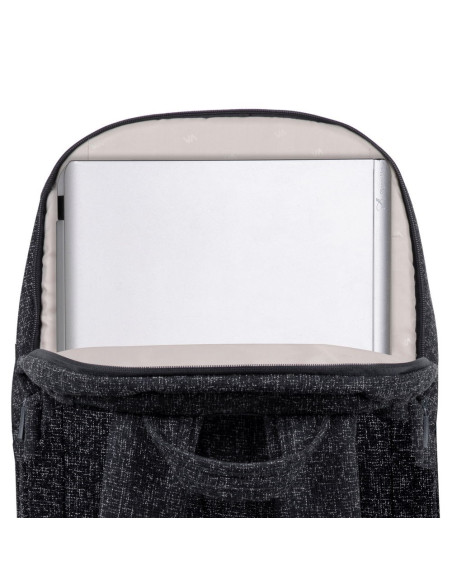 Plecak Na Laptop 15,6", Rivacase Anvik, 15L, Czarny, Z Materiału Wodoodpornego, Kieszenie Na Tablet 10,5", Smartfon, Dokumenty, 