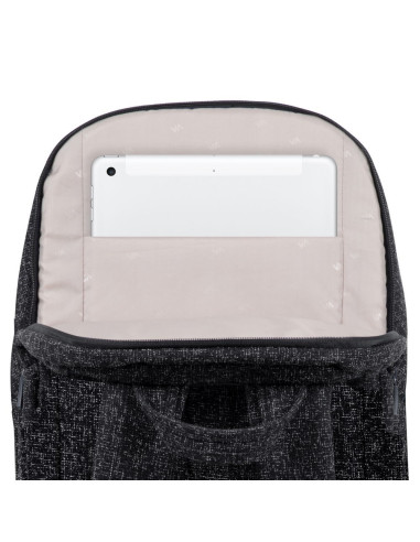 Plecak Na Laptop 15,6", Rivacase Anvik, 15L, Czarny, Z Materiału Wodoodpornego, Kieszenie Na Tablet 10,5", Smartfon, Dokumenty, 