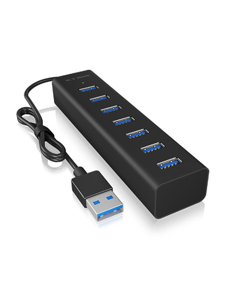 Icy Box Ib-Hub1700-U3 Usb 3.2 Gen 1 (3.1 Gen 1) Type-A 5000 Mbit/S Czarny