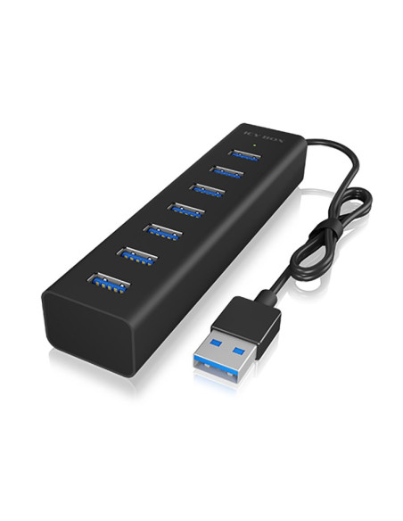 Icy Box Ib-Hub1700-U3 Usb 3.2 Gen 1 (3.1 Gen 1) Type-A 5000 Mbit/S Czarny