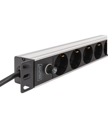 Digitus Dn-95437 Rozdzielacz Zasilania Pdu 9 X Gniazdo Sieciowe 1U Czarny, Srebrny