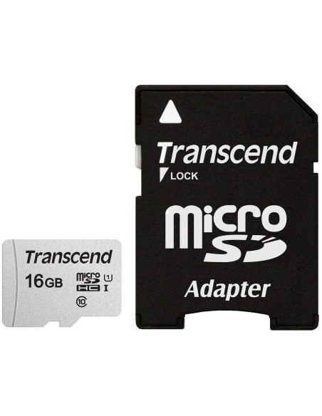 Sd Microsd Card  16Gb Transcend Sdhc Usd300S-A W/Adapter