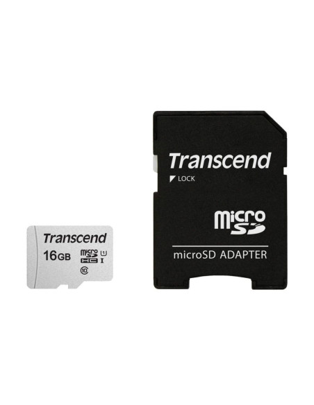 Sd Microsd Card  16Gb Transcend Sdhc Usd300S-A W/Adapter