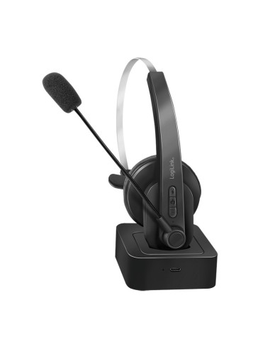 Logilink Bt0059 Słuchawki/Zestaw Słuchawkowy Bezprzewodowy Opaska Na Głowę Biuro/Centrum Telefoniczne Bluetooth Podstawka Do Ład