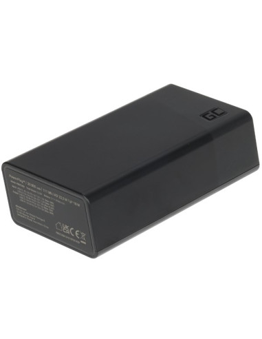 Powerbank Greencell Powerplay 30 - Czarny 30 000Mah, 22,5W, 4 Porty