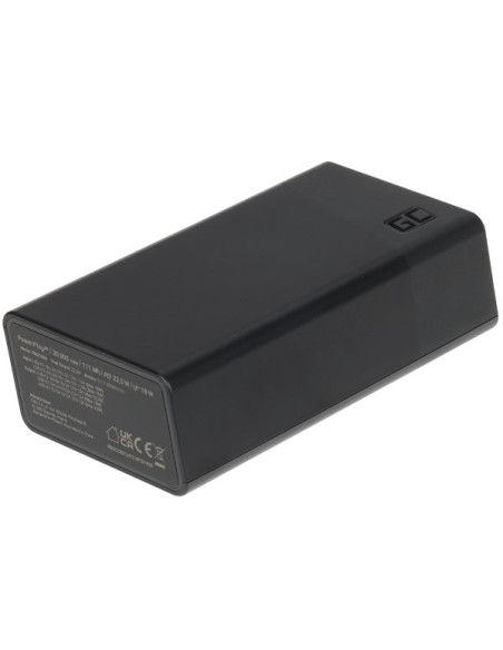 Powerbank Greencell Powerplay 30 - Czarny 30 000Mah, 22,5W, 4 Porty